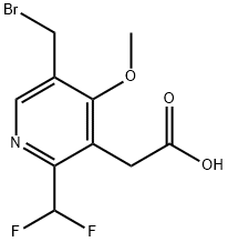 5-(Bromomethyl)-2-(difluoromethyl)-4-methoxypyridine-3-acetic acid Structure