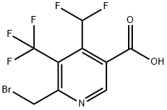 2-(Bromomethyl)-4-(difluoromethyl)-3-(trifluoromethyl)pyridine-5-carboxylic acid Structure