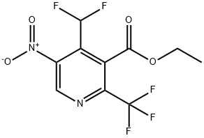 Ethyl 4-(difluoromethyl)-5-nitro-2-(trifluoromethyl)pyridine-3-carboxylate Structure