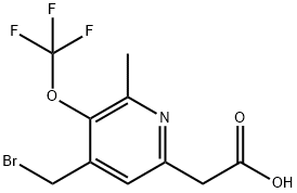 4-(Bromomethyl)-2-methyl-3-(trifluoromethoxy)pyridine-6-acetic acid Structure