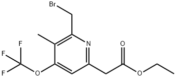 Ethyl 2-(bromomethyl)-3-methyl-4-(trifluoromethoxy)pyridine-6-acetate Structure