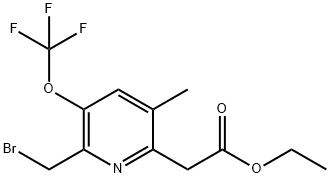 Ethyl 2-(bromomethyl)-5-methyl-3-(trifluoromethoxy)pyridine-6-acetate Structure