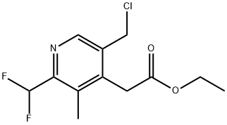 Ethyl 5-(chloromethyl)-2-(difluoromethyl)-3-methylpyridine-4-acetate Structure