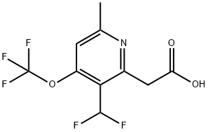 3-(Difluoromethyl)-6-methyl-4-(trifluoromethoxy)pyridine-2-acetic acid Structure