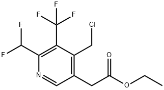 Ethyl 4-(chloromethyl)-2-(difluoromethyl)-3-(trifluoromethyl)pyridine-5-acetate Structure