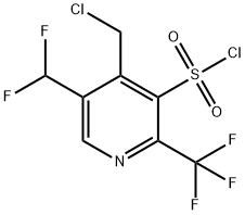 4-(Chloromethyl)-5-(difluoromethyl)-2-(trifluoromethyl)pyridine-3-sulfonyl chloride Structure