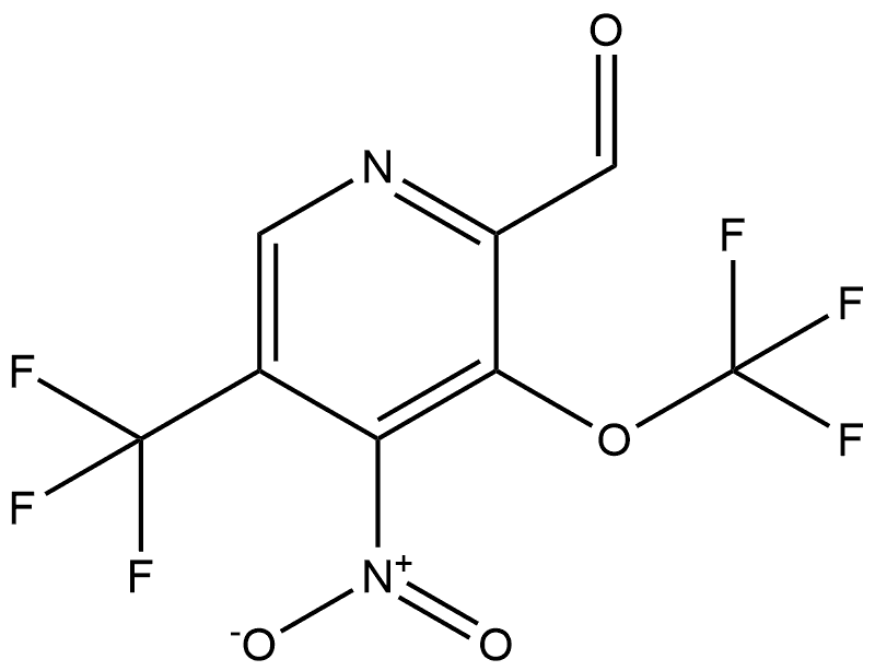 4-Nitro-3-(trifluoromethoxy)-5-(trifluoromethyl)pyridine-2-carboxaldehyde Structure