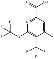 4-Methyl-2-(trifluoromethoxy)-3-(trifluoromethyl)pyridine-6-carboxylic acid Structure
