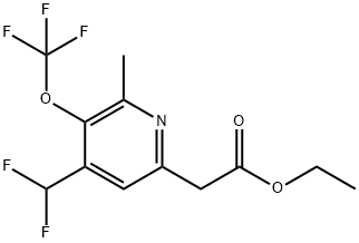 Ethyl 4-(difluoromethyl)-2-methyl-3-(trifluoromethoxy)pyridine-6-acetate Structure