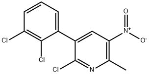 2-Chloro-3-(2,3-dichlorophenyl)-6-methyl-5-nitropyridine Structure