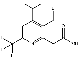 3-(Bromomethyl)-4-(difluoromethyl)-6-(trifluoromethyl)pyridine-2-acetic acid Structure