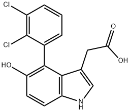 4-(2,3-Dichlorophenyl)-5-hydroxyindole-3-acetic acid Structure