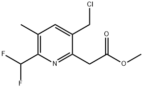 Methyl 5-(chloromethyl)-2-(difluoromethyl)-3-methylpyridine-6-acetate Structure