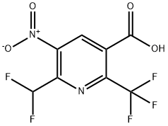 2-(Difluoromethyl)-3-nitro-6-(trifluoromethyl)pyridine-5-carboxylic acid Structure