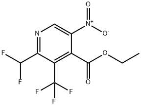 Ethyl 2-(difluoromethyl)-5-nitro-3-(trifluoromethyl)pyridine-4-carboxylate Structure