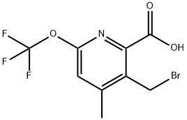 3-(Bromomethyl)-4-methyl-6-(trifluoromethoxy)pyridine-2-carboxylic acid Structure