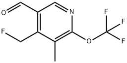 4-(Fluoromethyl)-3-methyl-2-(trifluoromethoxy)pyridine-5-carboxaldehyde Structure