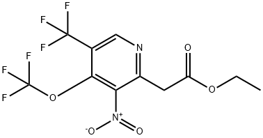 Ethyl 3-nitro-4-(trifluoromethoxy)-5-(trifluoromethyl)pyridine-2-acetate Structure