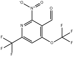 2-Nitro-4-(trifluoromethoxy)-6-(trifluoromethyl)pyridine-3-carboxaldehyde Structure