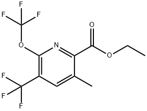 Ethyl 5-methyl-2-(trifluoromethoxy)-3-(trifluoromethyl)pyridine-6-carboxylate Structure