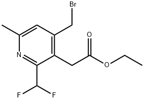 Ethyl 4-(bromomethyl)-2-(difluoromethyl)-6-methylpyridine-3-acetate Structure