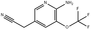 2-Amino-3-(trifluoromethoxy)pyridine-5-acetonitrile Structure