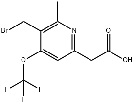 3-(Bromomethyl)-2-methyl-4-(trifluoromethoxy)pyridine-6-acetic acid Structure