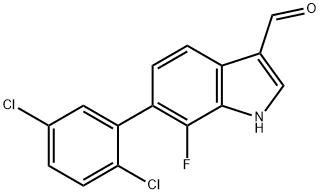 6-(2,5-Dichlorophenyl)-7-fluoroindole-3-carboxaldehyde Structure