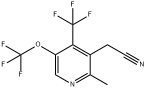 2-Methyl-5-(trifluoromethoxy)-4-(trifluoromethyl)pyridine-3-acetonitrile Structure