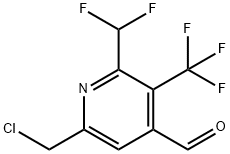 6-(Chloromethyl)-2-(difluoromethyl)-3-(trifluoromethyl)pyridine-4-carboxaldehyde Structure