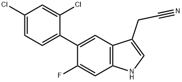 5-(2,4-Dichlorophenyl)-6-fluoroindole-3-acetonitrile Structure