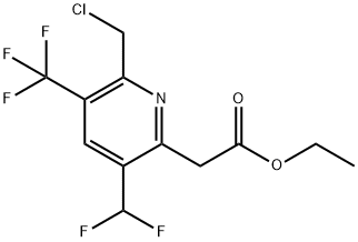 Ethyl 2-(chloromethyl)-5-(difluoromethyl)-3-(trifluoromethyl)pyridine-6-acetate Structure