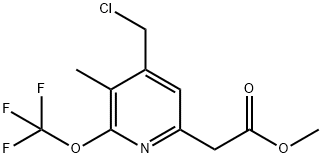 Methyl 4-(chloromethyl)-3-methyl-2-(trifluoromethoxy)pyridine-6-acetate Structure