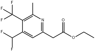 Ethyl 4-(difluoromethyl)-2-methyl-3-(trifluoromethyl)pyridine-6-acetate Structure