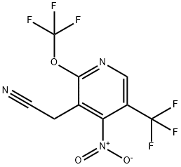 4-Nitro-2-(trifluoromethoxy)-5-(trifluoromethyl)pyridine-3-acetonitrile Structure