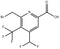 2-(Bromomethyl)-4-(difluoromethyl)-3-(trifluoromethyl)pyridine-6-carboxylic acid Structure