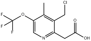 3-(Chloromethyl)-4-methyl-5-(trifluoromethoxy)pyridine-2-acetic acid Structure