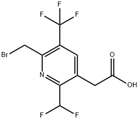 2-(Bromomethyl)-6-(difluoromethyl)-3-(trifluoromethyl)pyridine-5-acetic acid Structure