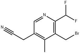 3-(Bromomethyl)-2-(difluoromethyl)-4-methylpyridine-5-acetonitrile Structure