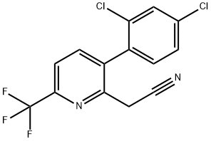 3-(2,4-Dichlorophenyl)-6-(trifluoromethyl)pyridine-2-acetonitrile Structure