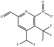 4-(Difluoromethyl)-2-nitro-3-(trifluoromethyl)pyridine-6-carboxaldehyde Structure