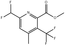 Methyl 6-(difluoromethyl)-4-methyl-3-(trifluoromethyl)pyridine-2-carboxylate Structure