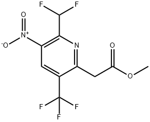 Methyl 2-(difluoromethyl)-3-nitro-5-(trifluoromethyl)pyridine-6-acetate Structure