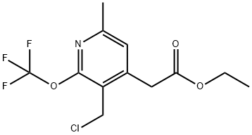 Ethyl 3-(chloromethyl)-6-methyl-2-(trifluoromethoxy)pyridine-4-acetate Structure