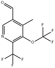 4-Methyl-3-(trifluoromethoxy)-2-(trifluoromethyl)pyridine-5-carboxaldehyde Structure