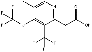 5-Methyl-4-(trifluoromethoxy)-3-(trifluoromethyl)pyridine-2-acetic acid Structure