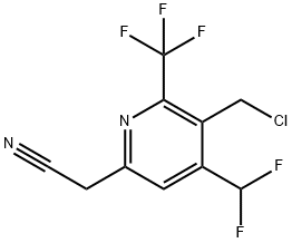 3-(Chloromethyl)-4-(difluoromethyl)-2-(trifluoromethyl)pyridine-6-acetonitrile Structure