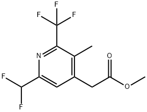 Methyl 6-(difluoromethyl)-3-methyl-2-(trifluoromethyl)pyridine-4-acetate Structure