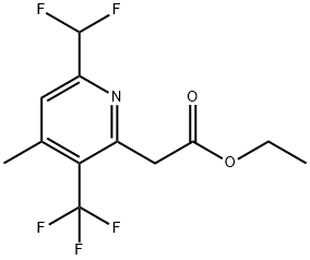 Ethyl 6-(difluoromethyl)-4-methyl-3-(trifluoromethyl)pyridine-2-acetate Structure