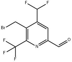 3-(Bromomethyl)-4-(difluoromethyl)-2-(trifluoromethyl)pyridine-6-carboxaldehyde Structure